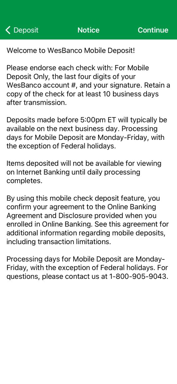 Deposit a Check Deposit a Check demo